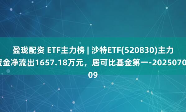 盈珑配资 ETF主力榜 | 沙特ETF(520830)主力资金净流出1657.18万元，居可比基金第一-20250709