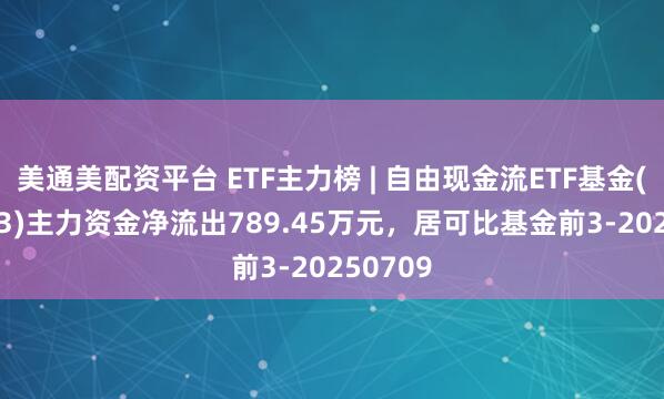美通美配资平台 ETF主力榜 | 自由现金流ETF基金(159233)主力资金净流出789.45万元，居可比基金前3-20250709