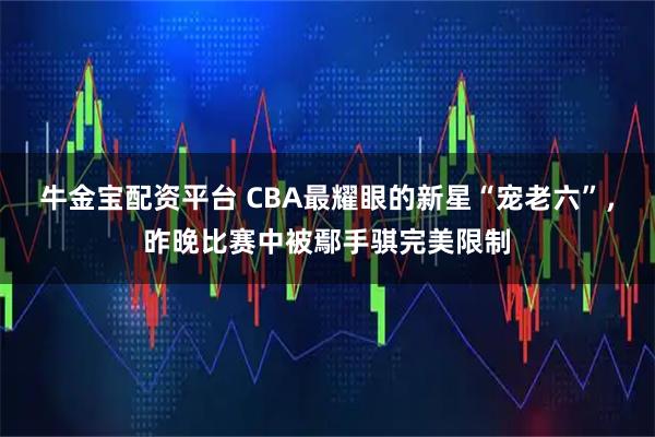 牛金宝配资平台 CBA最耀眼的新星“宠老六”，昨晚比赛中被鄢手骐完美限制