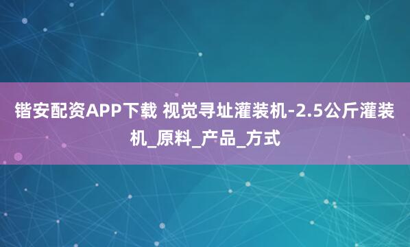 锴安配资APP下载 视觉寻址灌装机-2.5公斤灌装机_原料_产品_方式