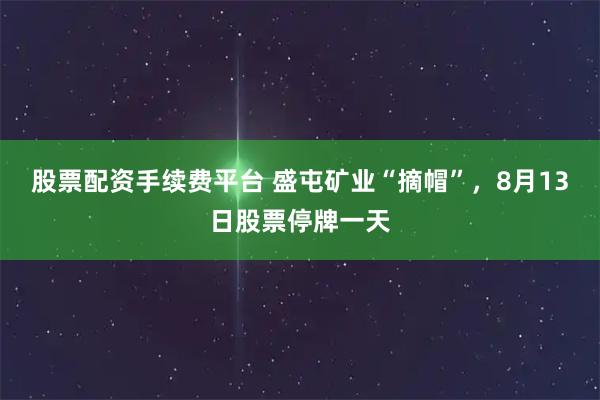 股票配资手续费平台 盛屯矿业“摘帽”，8月13日股票停牌一天